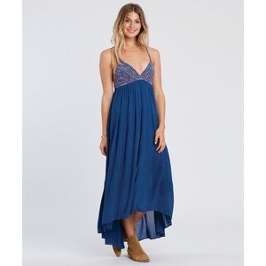 Billabong Embroidered Top Maxi Dress, size small